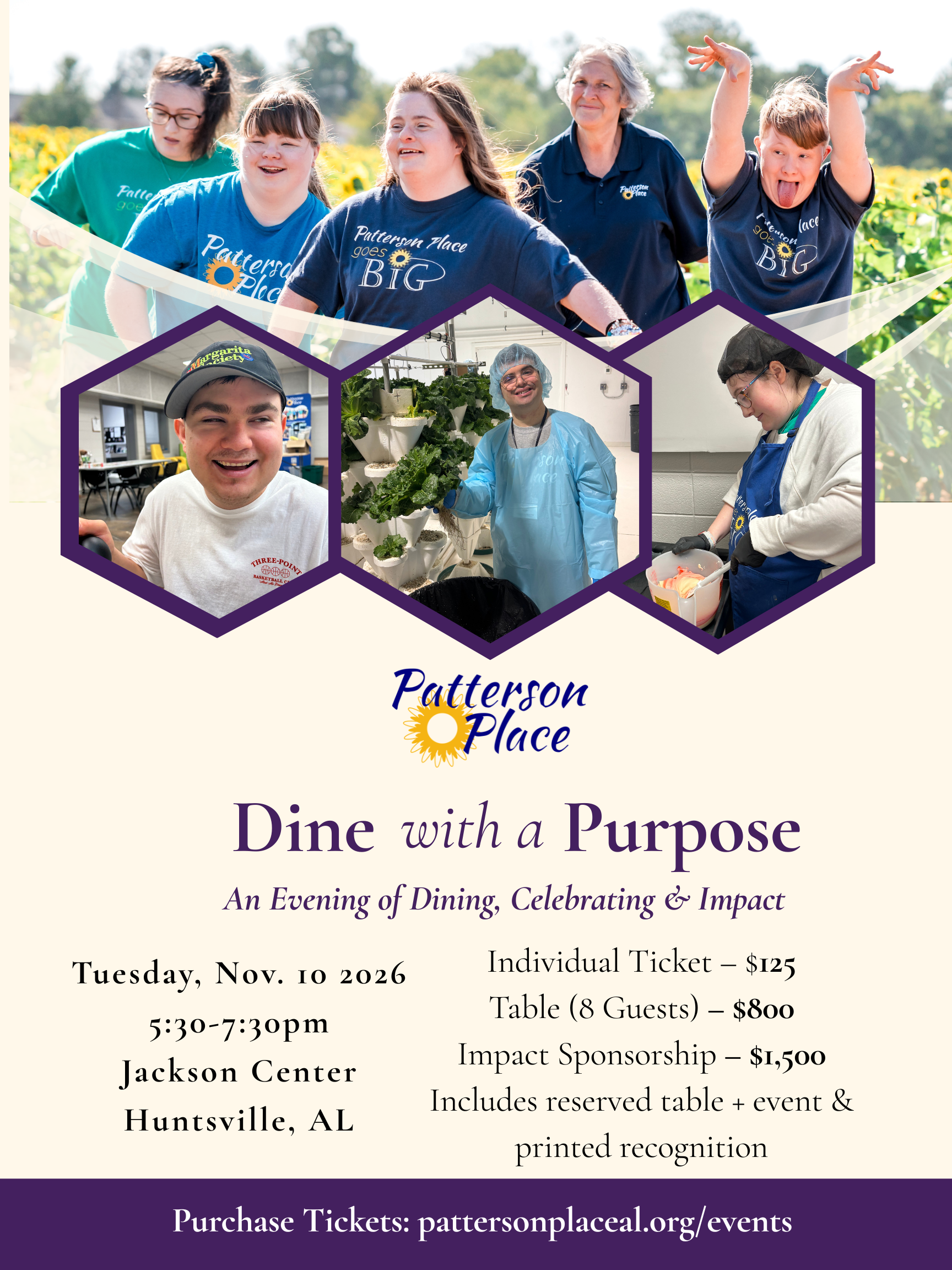 Dine with a Purpose event flyer